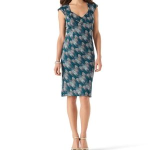 WHBM Herringbone Stretch Knit Sheath Dress
